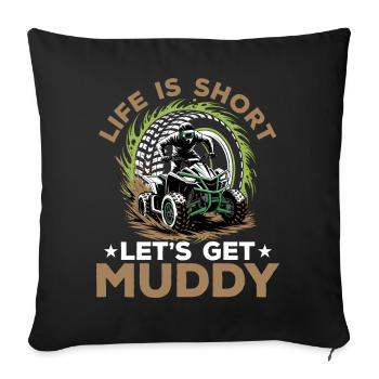 Quad ATV Garçons Hommes Quad Wheeler - Housse de coussin décorative 45 x 45 cm - noir - Devant