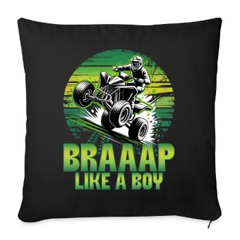 Quad ATV Garçons Hommes Quad Wheeler - Housse de coussin décorative 45 x 45 cm - noir - Devant