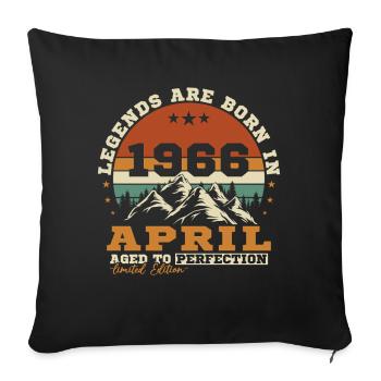 April 1966 Vintage-Geburtstagsgeschenk - Sofakissenbezug 45 x 45 cm - Schwarz - Vorne