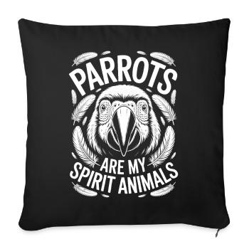 Parrot Sayings Parrot Funny Parrot Gift - Sofa pillowcase 17,3'' x 17,3'' (45 x 45 cm) - black - Front