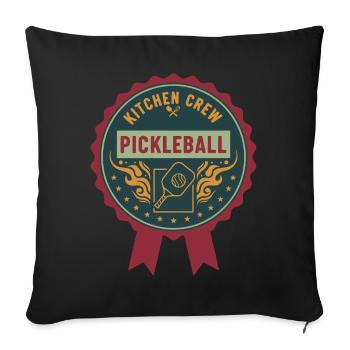 Pickleball Kitchen Crew Funny Player Love - Sofa pillowcase 17,3'' x 17,3'' (45 x 45 cm) - black - Front