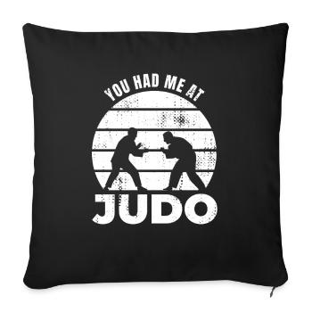 Tu m’as eu en judo - Housse de coussin décorative 45 x 45 cm - noir - Devant
