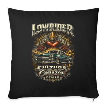 Lowrider Auto Cultura Corazon Y Calle - Sofakissenbezug 45 x 45 cm - Schwarz - Vorne