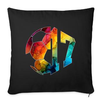 NO. 17 FOOTBALLER NUMBER 17 FOOTBALL 17TH BIRTHDAY - Sofa pillowcase 17,3'' x 17,3'' (45 x 45 cm) - black - Front