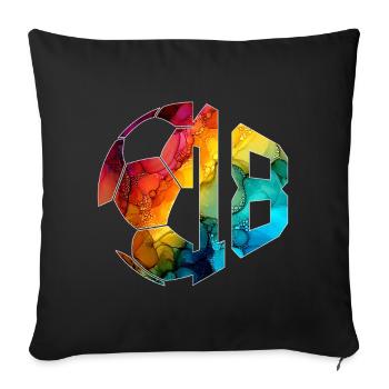 NON. 18 FOOTBALLEUR NUMÉRO 18 FOOTBALL 18E ANNIVERSAIRE - Housse de coussin décorative 45 x 45 cm - noir - Devant
