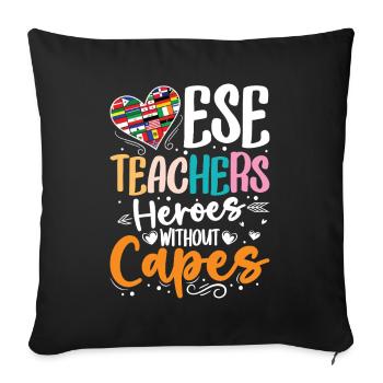 Gifts for ESE Teachers - Sofa pillowcase 17,3'' x 17,3'' (45 x 45 cm) - black - Front