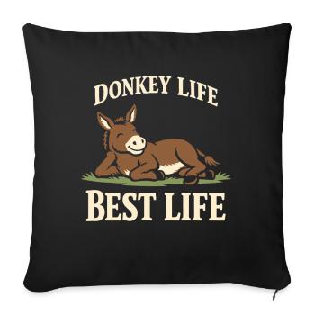 Donkey Lover Donkey Funny Donkey Farm Animal - Sofa pillowcase 17,3'' x 17,3'' (45 x 45 cm) - black - Front