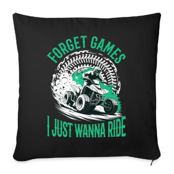 Quad ATV Garçons Hommes Quad Wheeler - Housse de coussin décorative 45 x 45 cm - noir - Devant