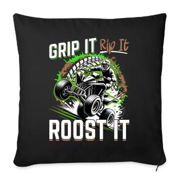Quad ATV Garçons Hommes Quad Wheeler - Housse de coussin décorative 45 x 45 cm - noir - Devant