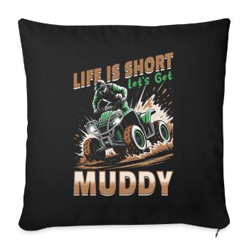 Quad ATV Garçons Hommes Quad Wheeler - Housse de coussin décorative 45 x 45 cm - noir - Devant