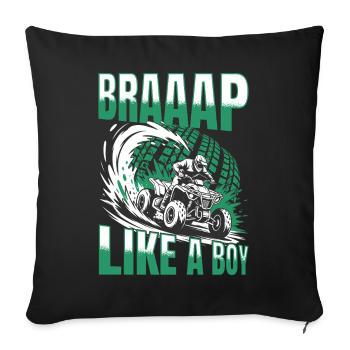 Quad ATV Garçons Hommes Quad Wheeler - Housse de coussin décorative 45 x 45 cm - noir - Devant
