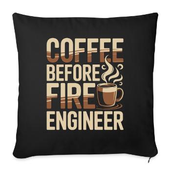 Ingénieur incendie Coffee Service d’incendie Amateur de café - Housse de coussin décorative 45 x 45 cm - noir - Devant