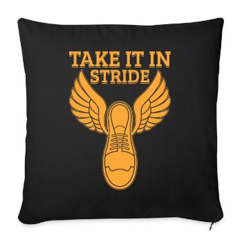 Running Run Take It In Stride Marathon Runner - Sofa pillowcase 17,3'' x 17,3'' (45 x 45 cm) - black - Front