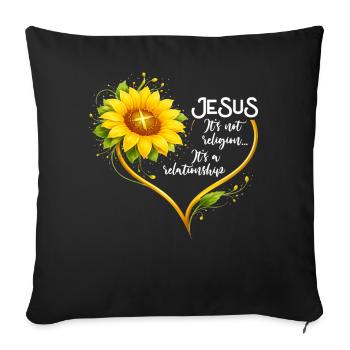 Inspirierende Christliche Sonnenblumen Jesus - Sofakissenbezug 45 x 45 cm - Schwarz - Vorne