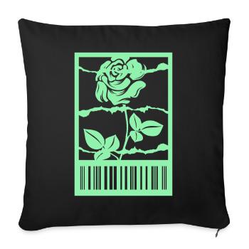 Gothic Rose Stacheldraht Strichcode Urban Style - Sofakissenbezug 45 x 45 cm - Schwarz - Vorne