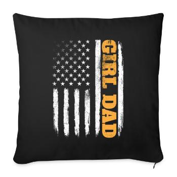 Girl Dad Proud Father Of Daughters - Sofa pillowcase 17,3'' x 17,3'' (45 x 45 cm) - black - Front