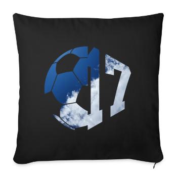 NO. 17 FOOTBALLER NUMBER 17 FOOTBALL 17TH BIRTHDAY - Sofa pillowcase 17,3'' x 17,3'' (45 x 45 cm) - black - Front