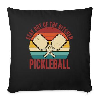 Pickleball Stay Out Of The Kitchen Funny Play - Sofa pillowcase 17,3'' x 17,3'' (45 x 45 cm) - black - Front