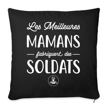Les meilleures mamans fabriquent des soldats - Housse de coussin décorative 45 x 45 cm - noir - Devant
