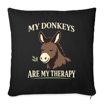 Donkey Lover Donkey Funny Donkey Farm Animal - Sofa pillowcase 17,3'' x 17,3'' (45 x 45 cm) - black - Front
