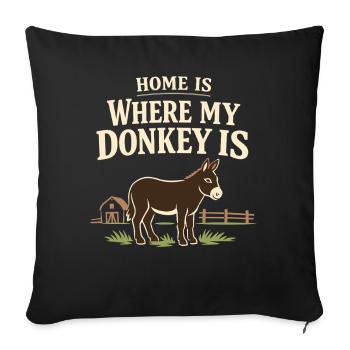 Donkey Lover Donkey Funny Donkey Farm Animal - Sofa pillowcase 17,3'' x 17,3'' (45 x 45 cm) - black - Front