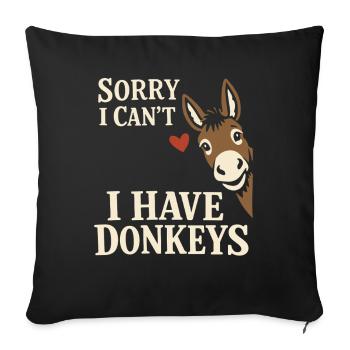 Donkey Lover Donkey Funny Donkey Farm Animal - Sofa pillowcase 17,3'' x 17,3'' (45 x 45 cm) - black - Front