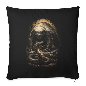 Blaireau miel Blaireau miel Animal - Housse de coussin décorative 45 x 45 cm - noir - Devant