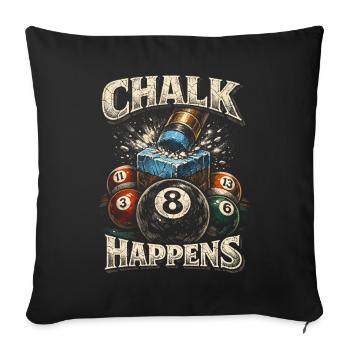 8-Ball Billiard Chalk Happens - Sofa pillowcase 17,3'' x 17,3'' (45 x 45 cm) - black - Front