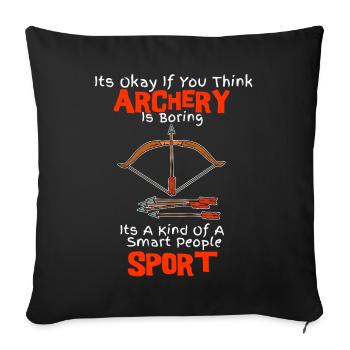 Archery Sport: Intelligent Hobby Archery - Sofa pillowcase 17,3'' x 17,3'' (45 x 45 cm) - black - Front
