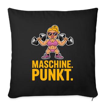  Vorsicht Absolute Maschine Fitness Muskel Frau - Sofakissenbezug 45 x 45 cm - Schwarz - Vorne