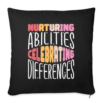 Geschenke für ESE-Lehrer - Sofakissenbezug 45 x 45 cm - Schwarz - Vorne