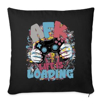 Life is Loading: Gaming Graffiti - Sofakissenbezug 45 x 45 cm - Schwarz - Vorne