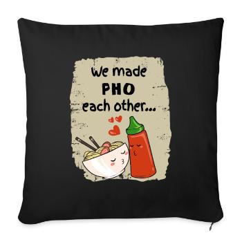 Asia Noodles Sriracha Love - Housse de coussin décorative 45 x 45 cm - noir - Devant