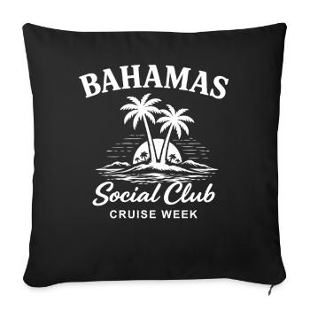 Bahamas Social Club Cruise Week - Sofa pillowcase 17,3'' x 17,3'' (45 x 45 cm) - black - Front