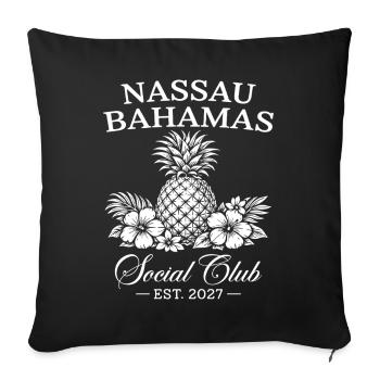 Nassau Bahamas Social Club Est 2027 - Sofa pillowcase 17,3'' x 17,3'' (45 x 45 cm) - black - Front