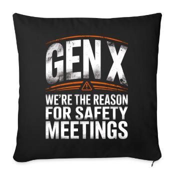 Gen X Security Meetings Saying - Sofa pillowcase 17,3'' x 17,3'' (45 x 45 cm) - black - Front