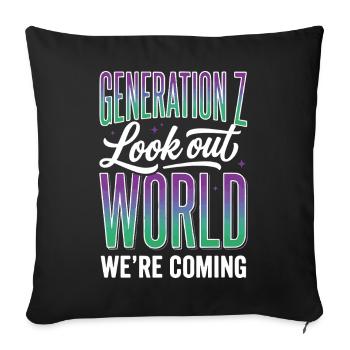 Monde de la Génération Z - Housse de coussin décorative 45 x 45 cm - noir - Devant