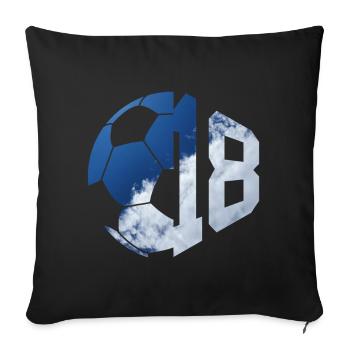 NON. 18 FOOTBALLEUR NUMÉRO 18 FOOTBALL 18E ANNIVERSAIRE - Housse de coussin décorative 45 x 45 cm - noir - Devant