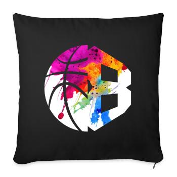 NR. 8 BASKETBALL NUMMER 8 BASKETBALL 8. GEBURTSTAG - Sofakissenbezug 45 x 45 cm - Schwarz - Vorne