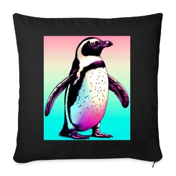 Pinguin - Sofakissenbezug 45 x 45 cm - Schwarz - Vorne