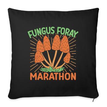 Mushroom Foraging Hunter Fungus Foray Marathon - Sofa pillowcase 17,3'' x 17,3'' (45 x 45 cm) - black - Front