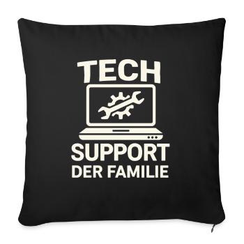  Tech Support Der Familie Computerheld IT Nerd - Sofakissenbezug 45 x 45 cm - Schwarz - Vorne