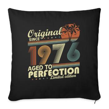 Original 1976 Vintage Retro Geburtstag Geschenk - Housse de coussin décorative 45 x 45 cm - noir - Devant
