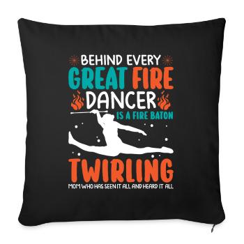 Dancing Vortex Dance School Fire Stick Dancer - Sofa pillowcase 17,3'' x 17,3'' (45 x 45 cm) - black - Front