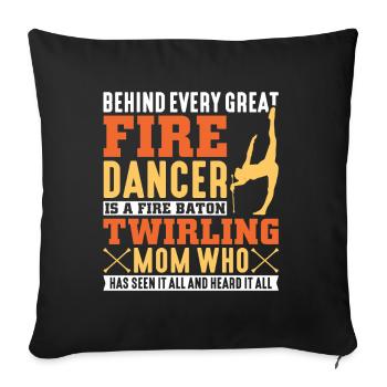Dancing Vortex Dance School Fire Stick Dancer - Sofa pillowcase 17,3'' x 17,3'' (45 x 45 cm) - black - Front