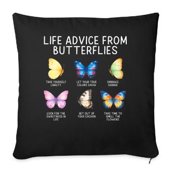 Inspiring Butterfly Monarch Butterfly Garden - Sofa pillowcase 17,3'' x 17,3'' (45 x 45 cm) - black - Front