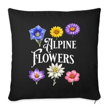 Alpine Flowers – Alpine Flowers Vintage Botanical D - Sofa pillowcase 17,3'' x 17,3'' (45 x 45 cm) - black - Front