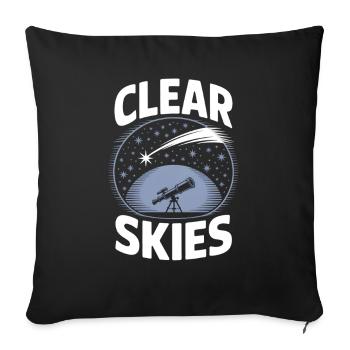 Clear Skies Telescope Stargazer - Sofa pillowcase 17,3'' x 17,3'' (45 x 45 cm) - black - Front