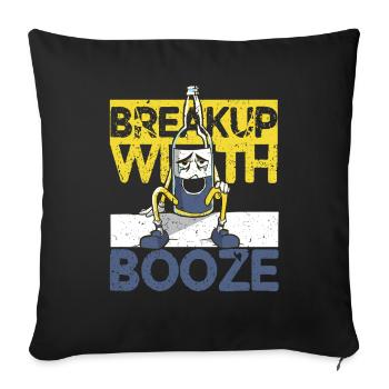 Rupture d’abstinence antialcoolique avec l’alcool - Housse de coussin décorative 45 x 45 cm - noir - Devant