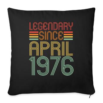 Légendaire depuis avril 1976, Rétro, anniversaire - Housse de coussin décorative 45 x 45 cm - noir - Devant